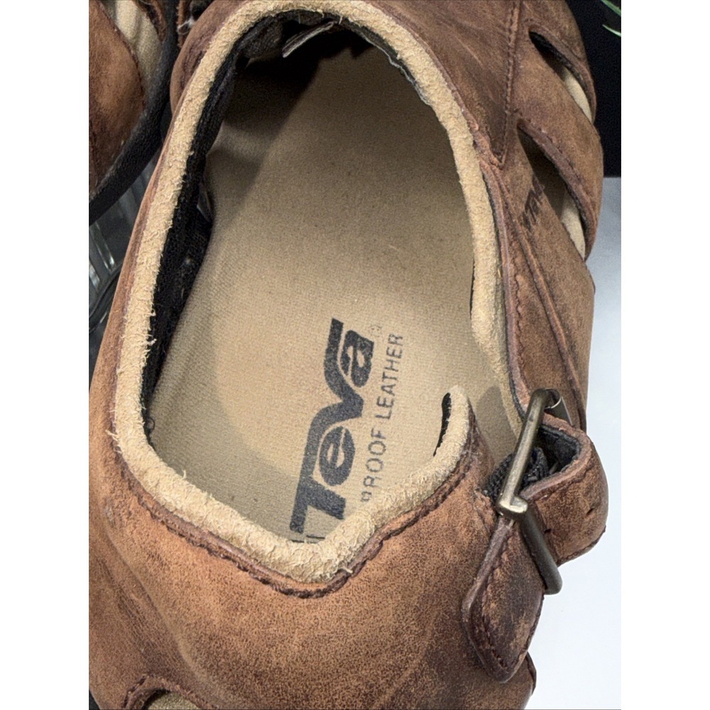 TEVA Mens Suede Sandal Fisherman BROWN US 7 F8004H Outdoor Wear UK 6 Back Buckle - Picture 10 of 13